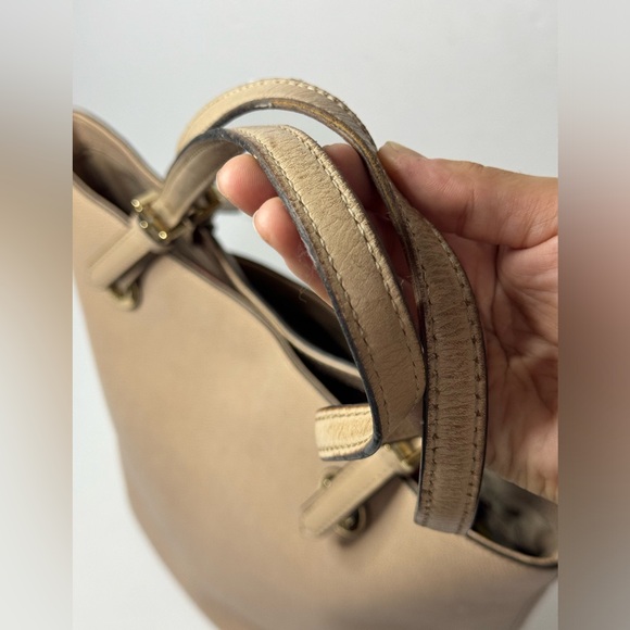 Michael Kors Leather Bag Jet Set Tote Handbag Shoulder Purse Tan - Picture 6 of 13